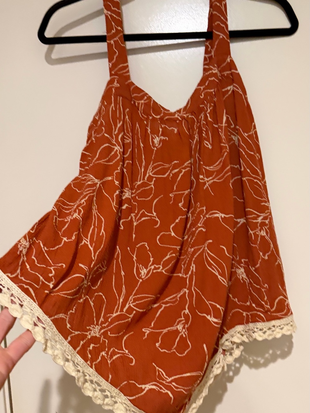 Maurices Rust and Cream Printed Knit Top - Picture 2 of 8